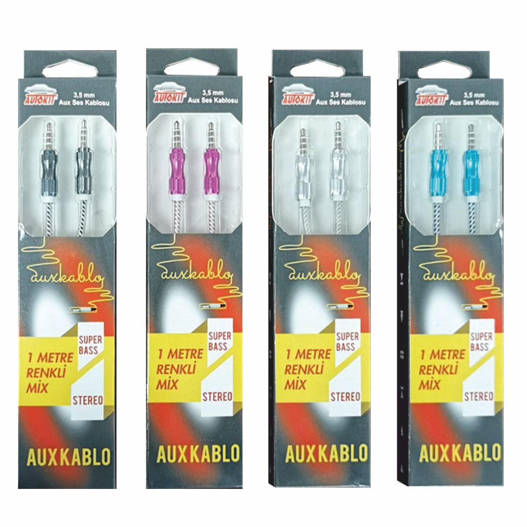 Autokit 3.5 mm Aux Ses Kablosu 1 Mt