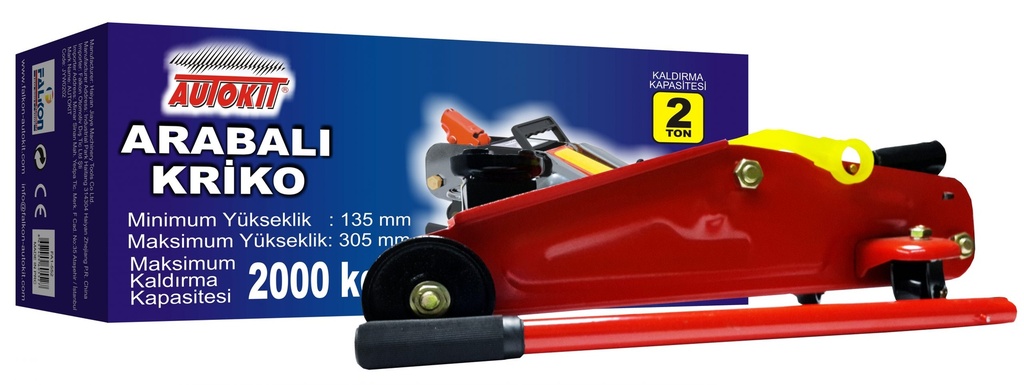 Autokit Arabalı Kriko 2 Ton