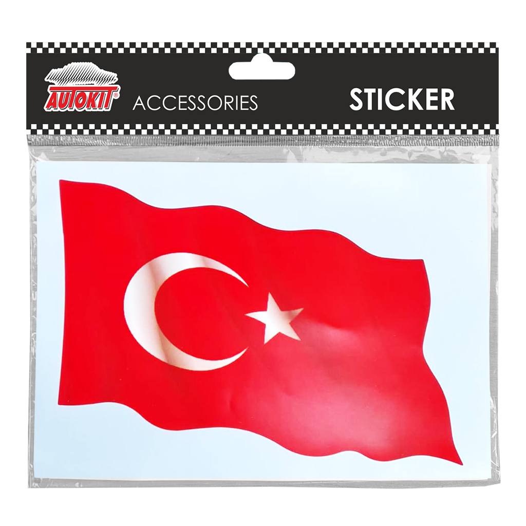 Autokit Türk Bayrağı Sticker Büyük Boy 20*14 cm