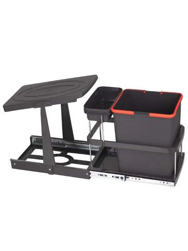 Piramit Teleskopik Raylı Çöp Kovası 16+1lt