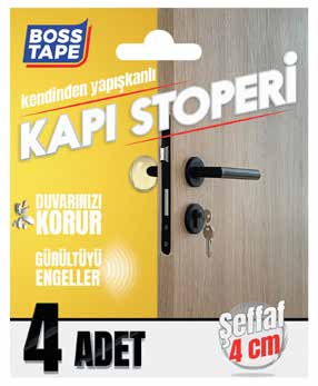 Bosstape Kapı Stoperi Şeffaf (4lü)