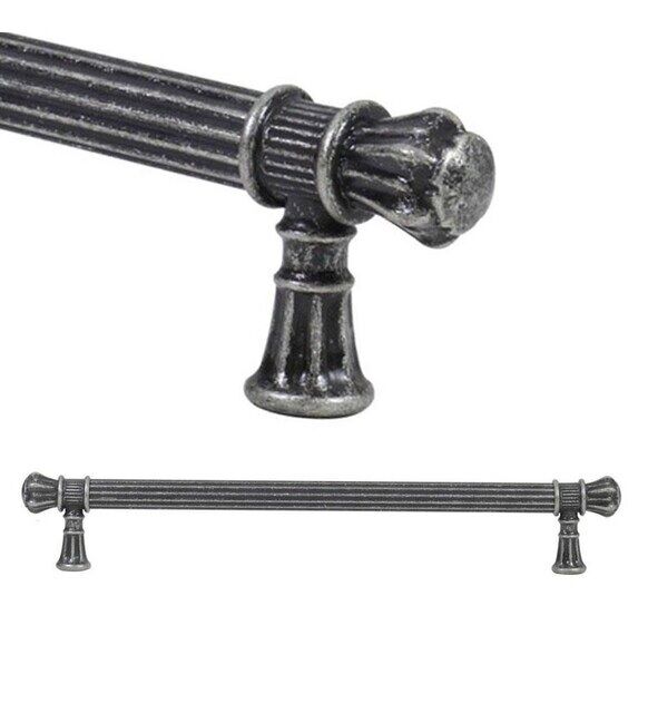 Nobel Akbatı Çizgili Antik Gümüş Kulp 160MM  