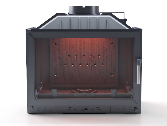 Döküm Şömine Haznesi Klapeli Üç Tarafı Camlı 70 cm