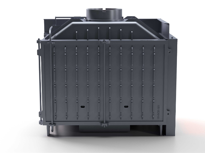 Siyah Camlı Klapeli Döküm Şömine Haznesi Sol Camlı 70 cm