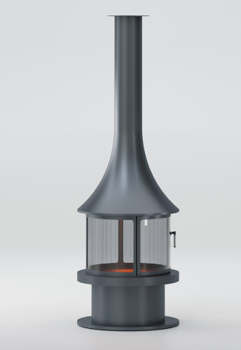 YUVARLAK CAMLI ORTA ŞÖMİNE 90X90