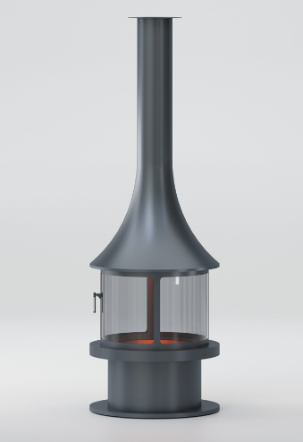 YUVARLAK CAMLI ORTA ŞÖMİNE 90X90