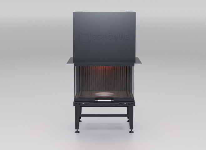 70 CM ÜÇ TARAFI CAMLI ASANSÖRLÜ ŞÖMİNE HAZNESİ