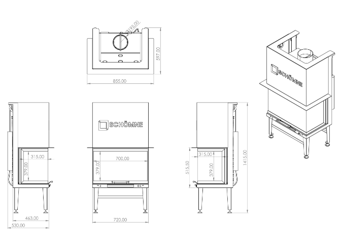 70 CM ÜÇ TARAFI CAMLI ASANSÖRLÜ ŞÖMİNE HAZNESİ